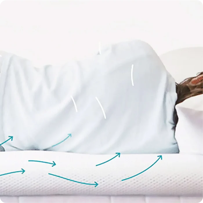 Active cooling airflow across the Perfectly Snug Smart Topper
