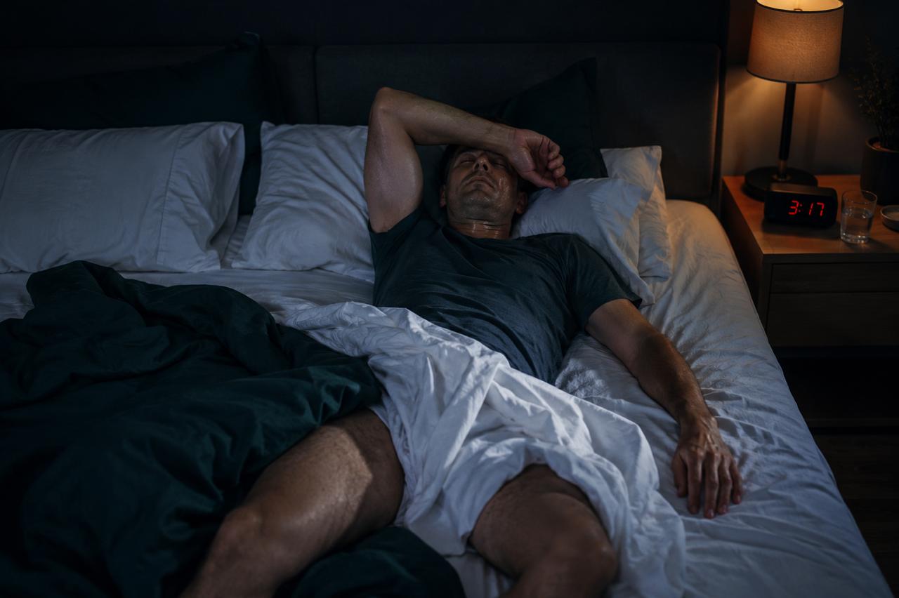 Man waking up hot at 3am — cooling mattress toppers stop working after 30 minutes