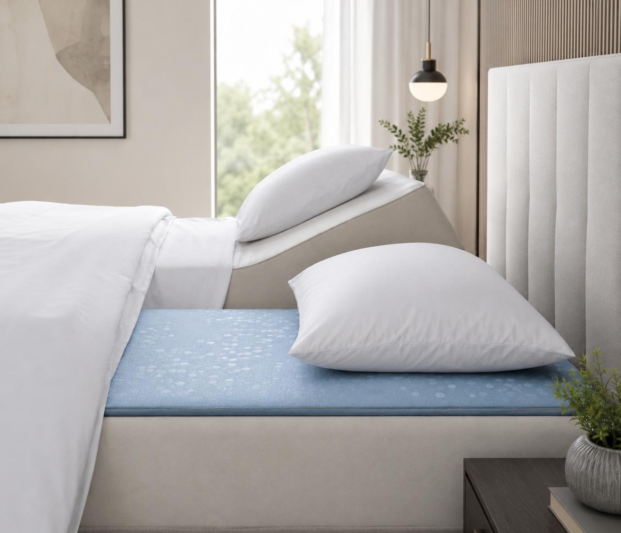 Sleep Number DualTemp Layer dual-zone active cooling topper on mattress
